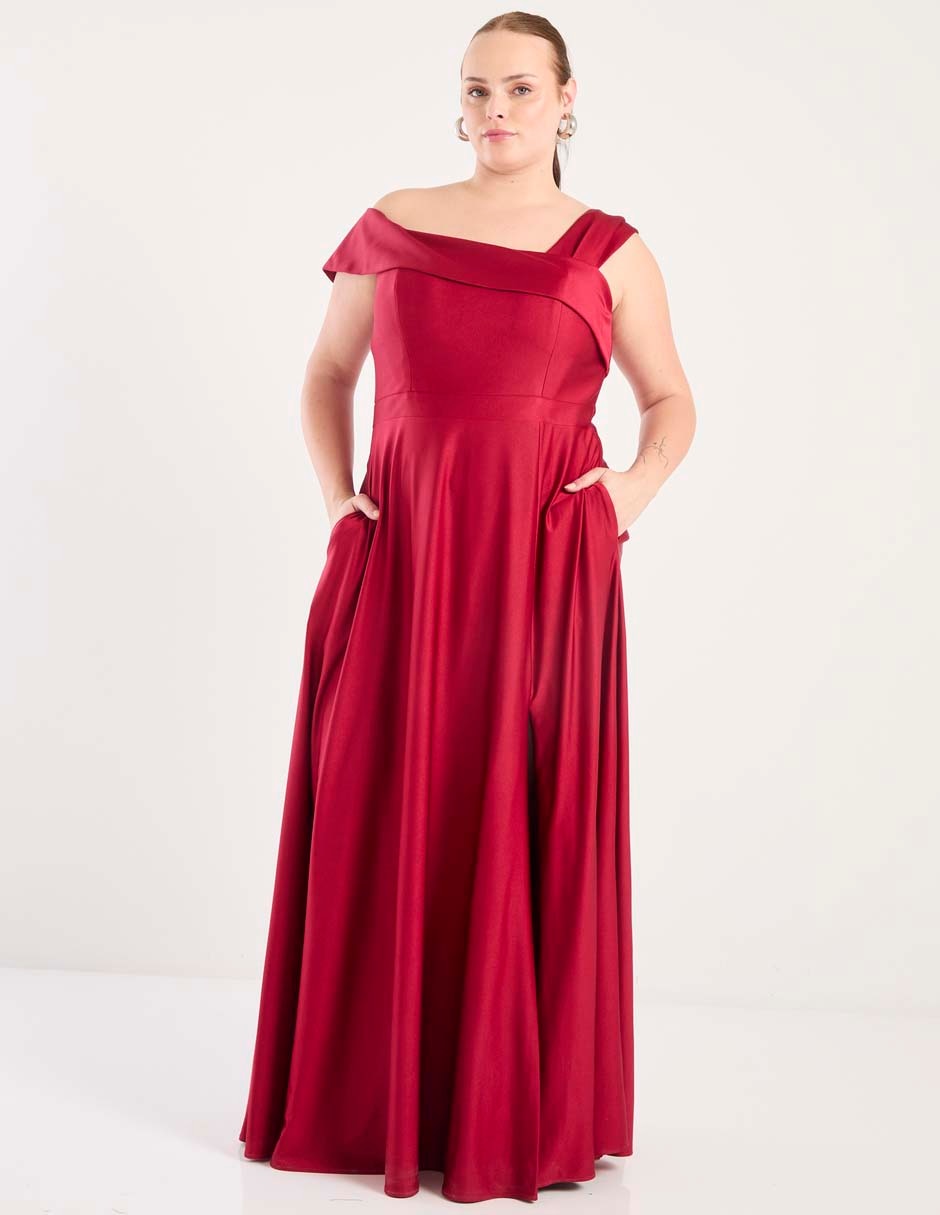 Vestido maxi de fiesta escote bardot 6
