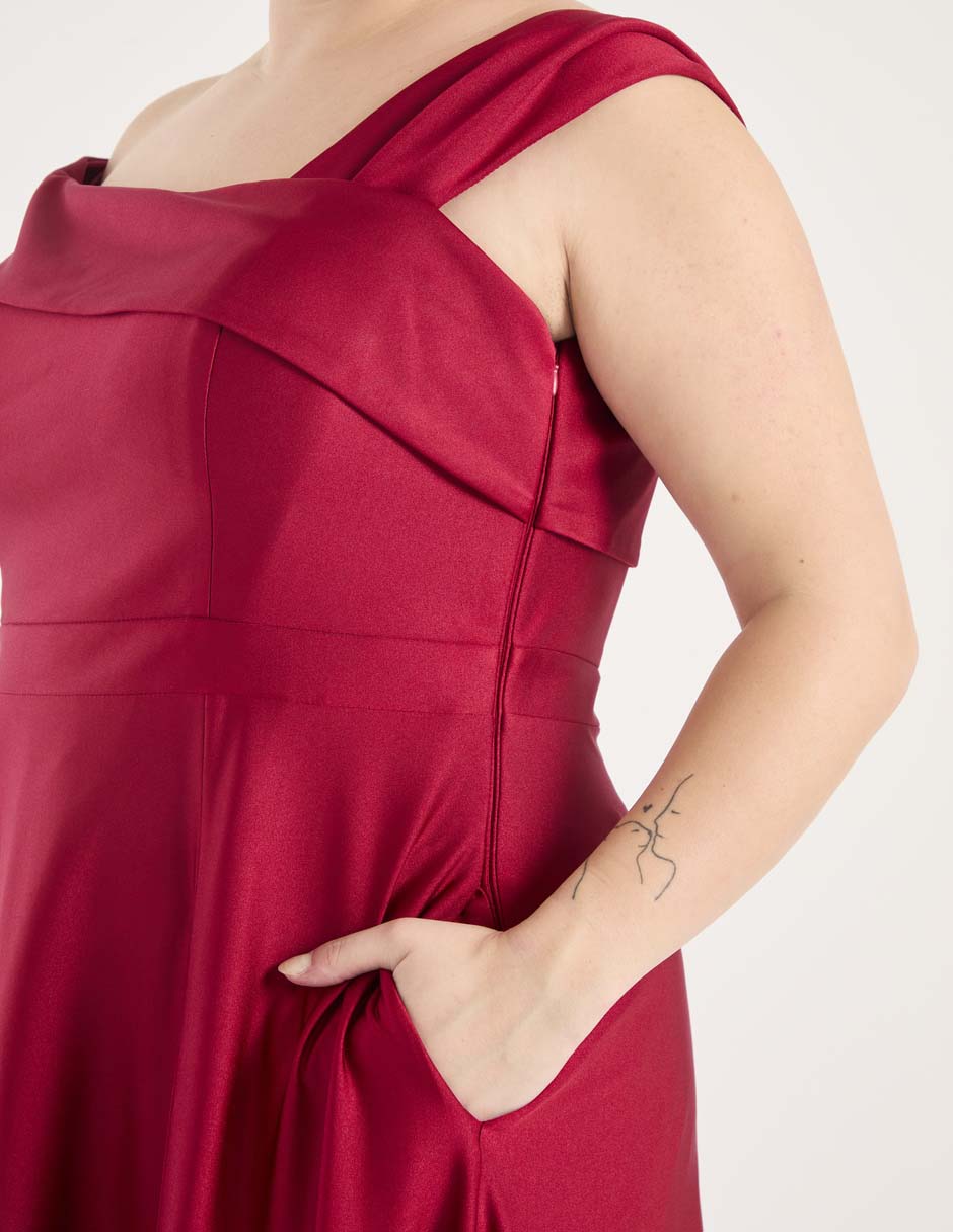 Vestido maxi de fiesta escote bardot 7
