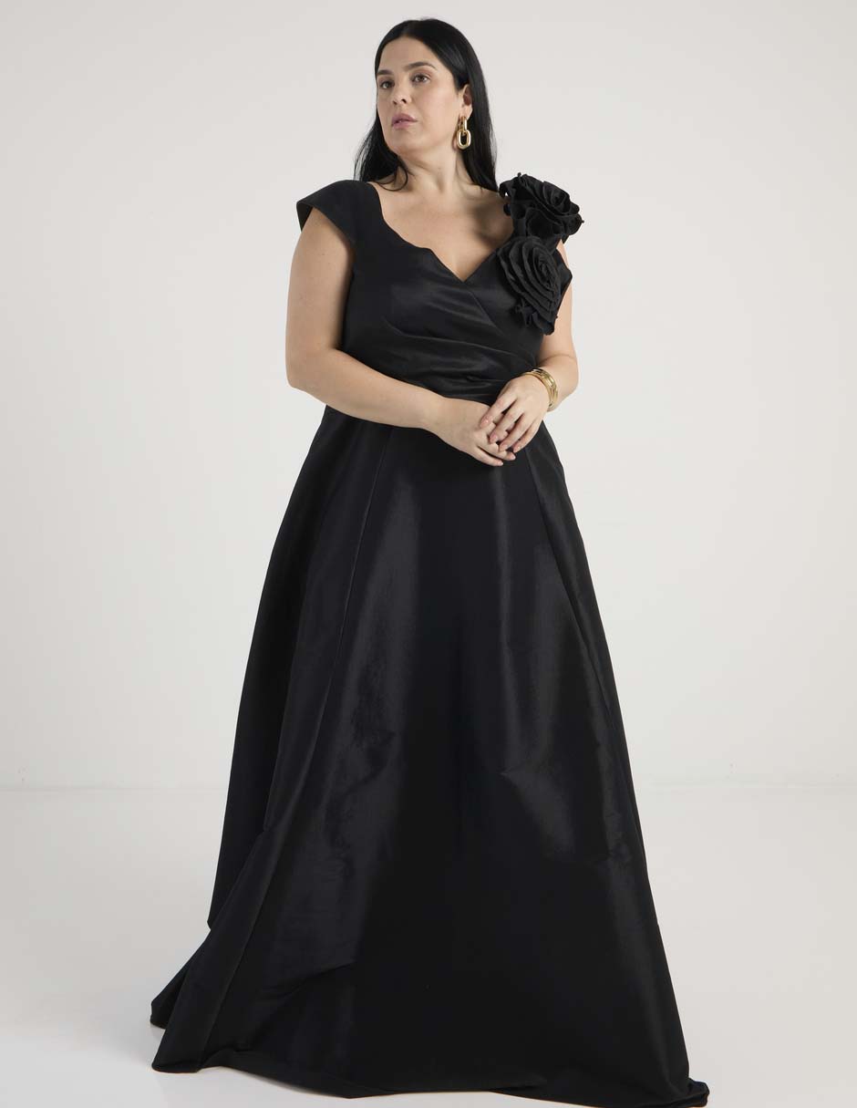 Vestido maxi de fiesta escote V 7