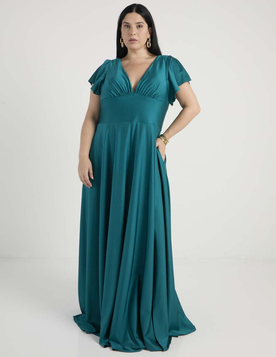 Vestido maxi de fiesta escote V 1