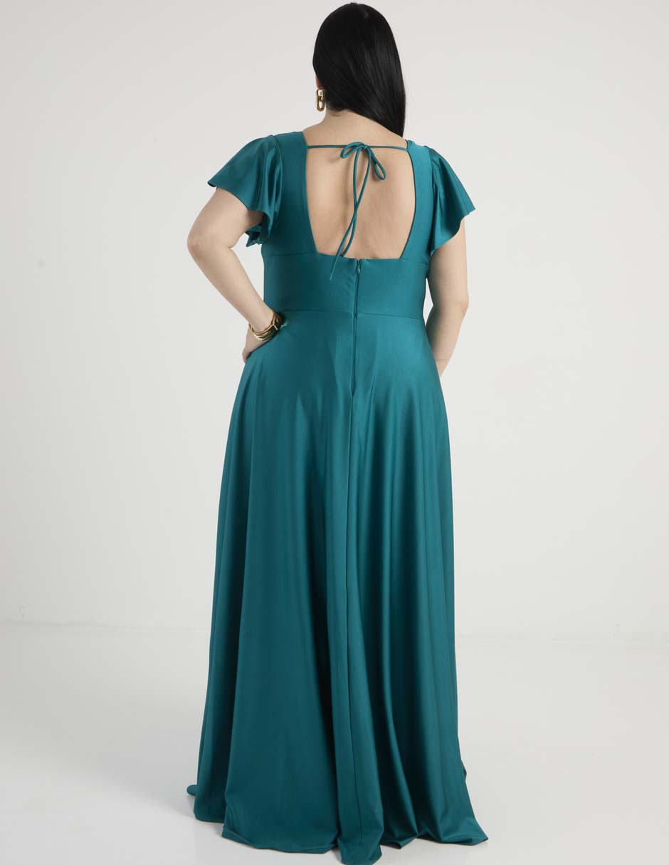Vestido maxi de fiesta escote V 6