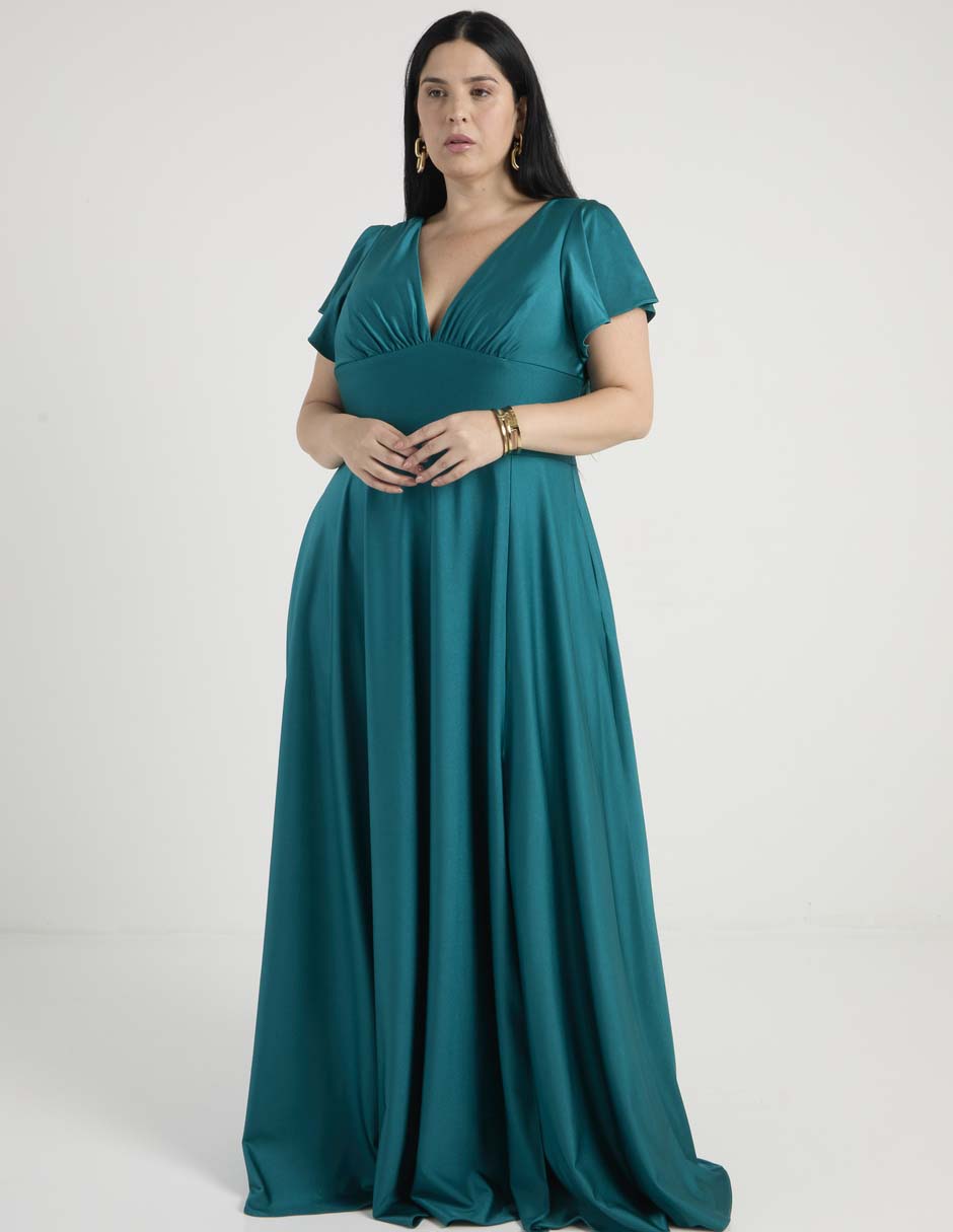 Vestido maxi de fiesta escote V 7