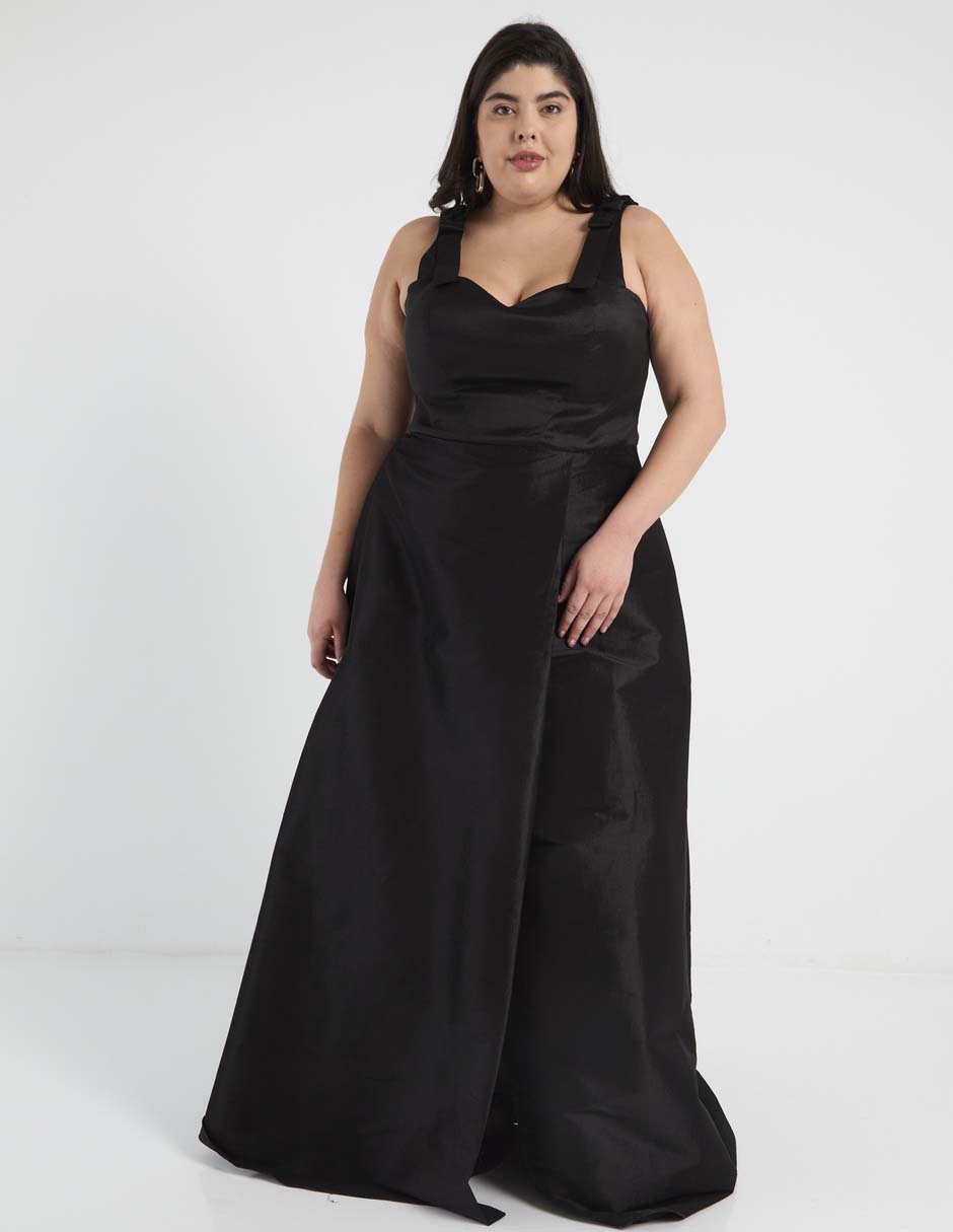 Vestido maxi de fiesta escote corazón 1