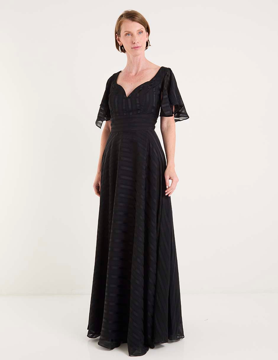 Vestido maxi de fiesta escote corazón