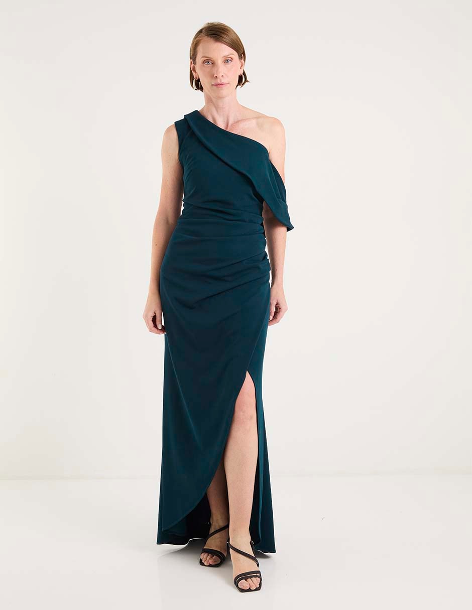 Vestido maxi de fiesta escote medio