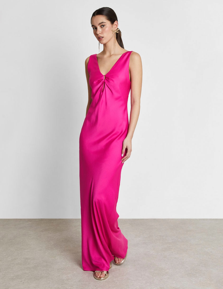 Vestido maxi Trucco de fiesta escote V