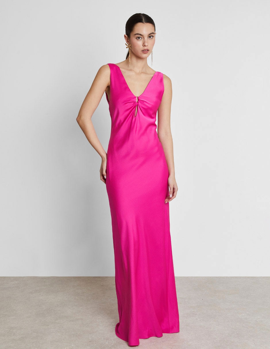 Vestido maxi de fiesta escote V