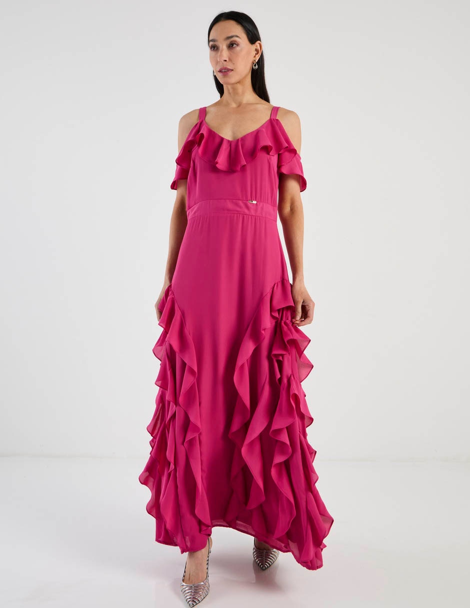 Vestido largo de fiesta escote medio 8