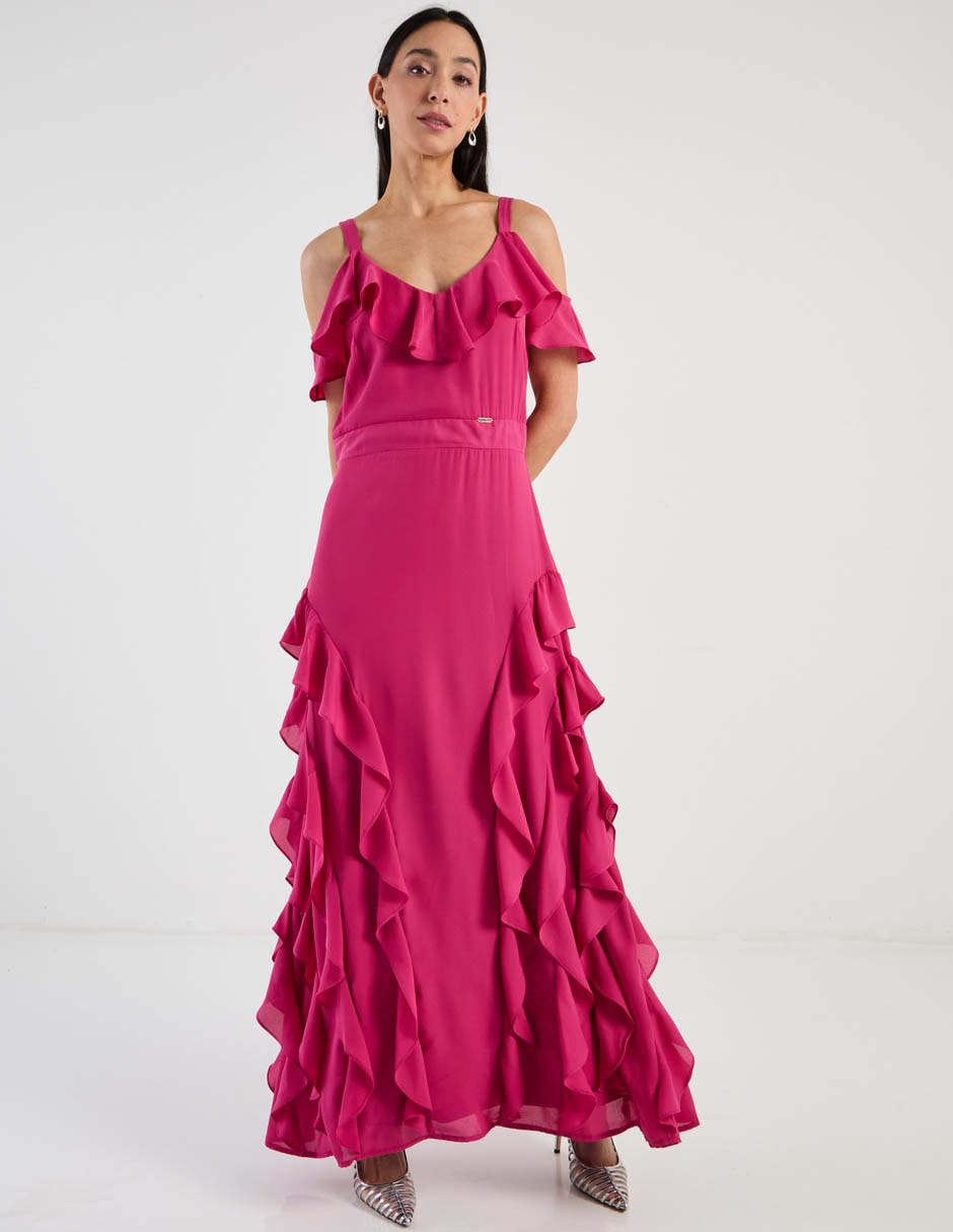 Vestido largo de fiesta escote medio 9