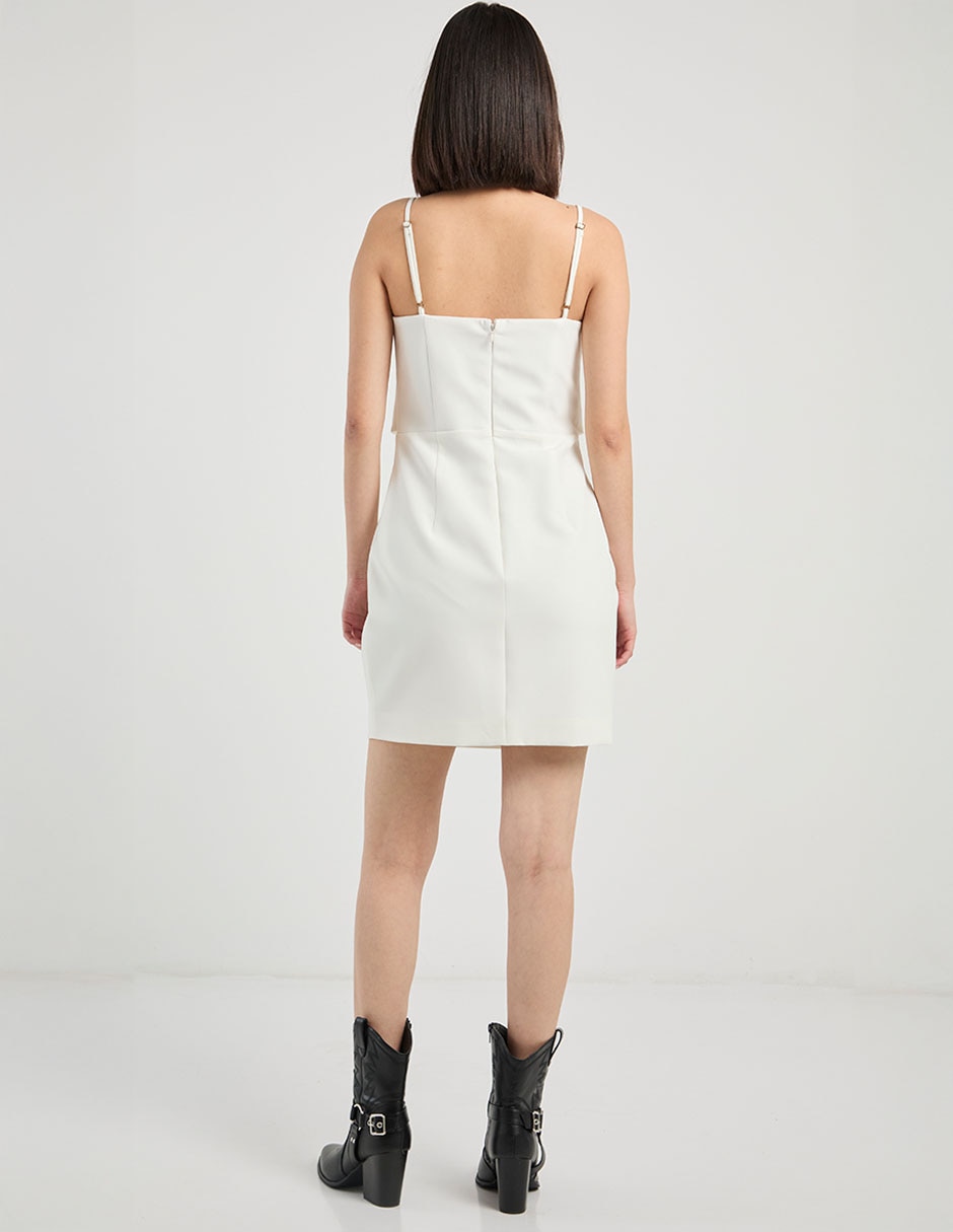 Vestido corto de fiesta escote Cuadrado 6
