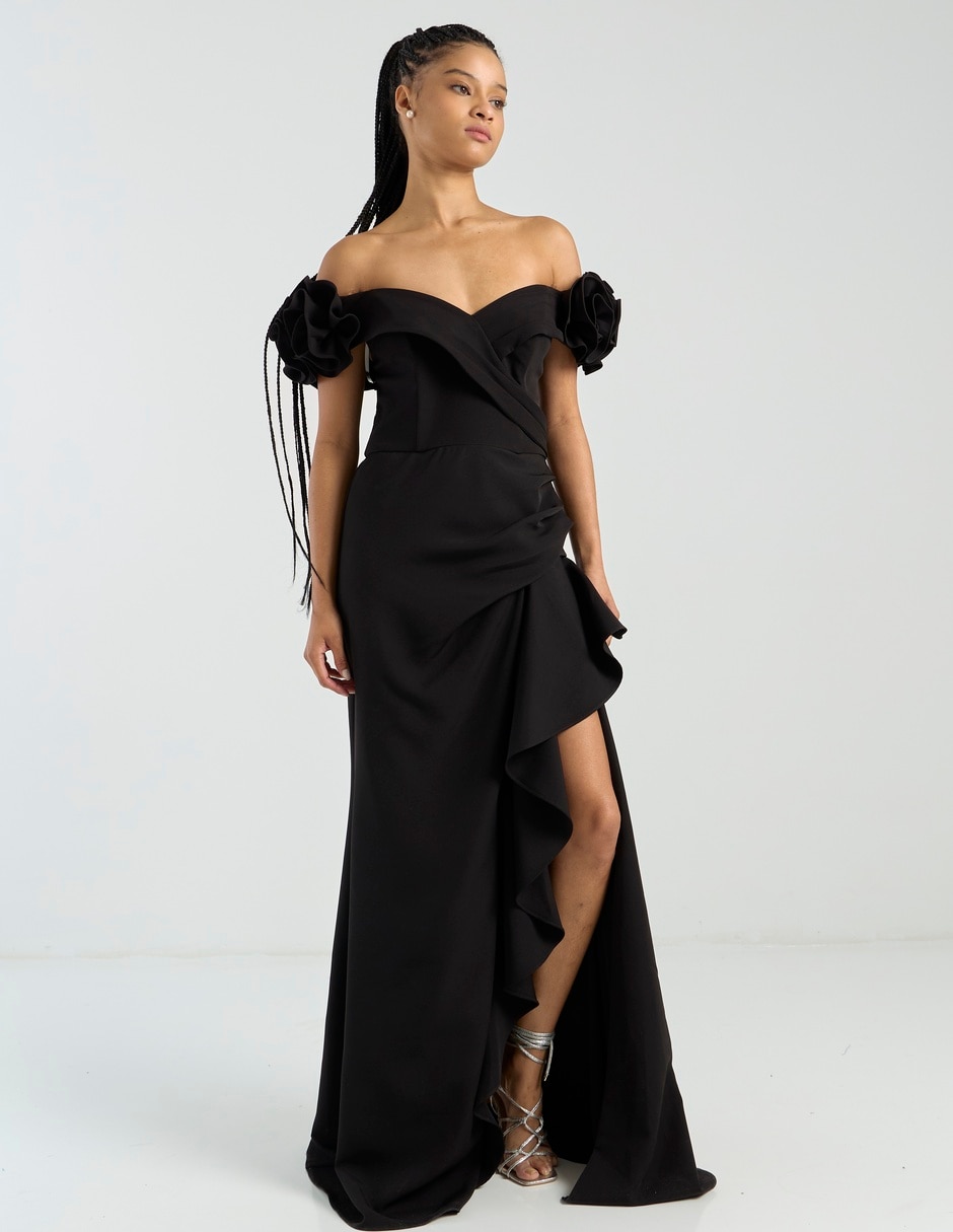 Vestido maxi de fiesta escote Corazón