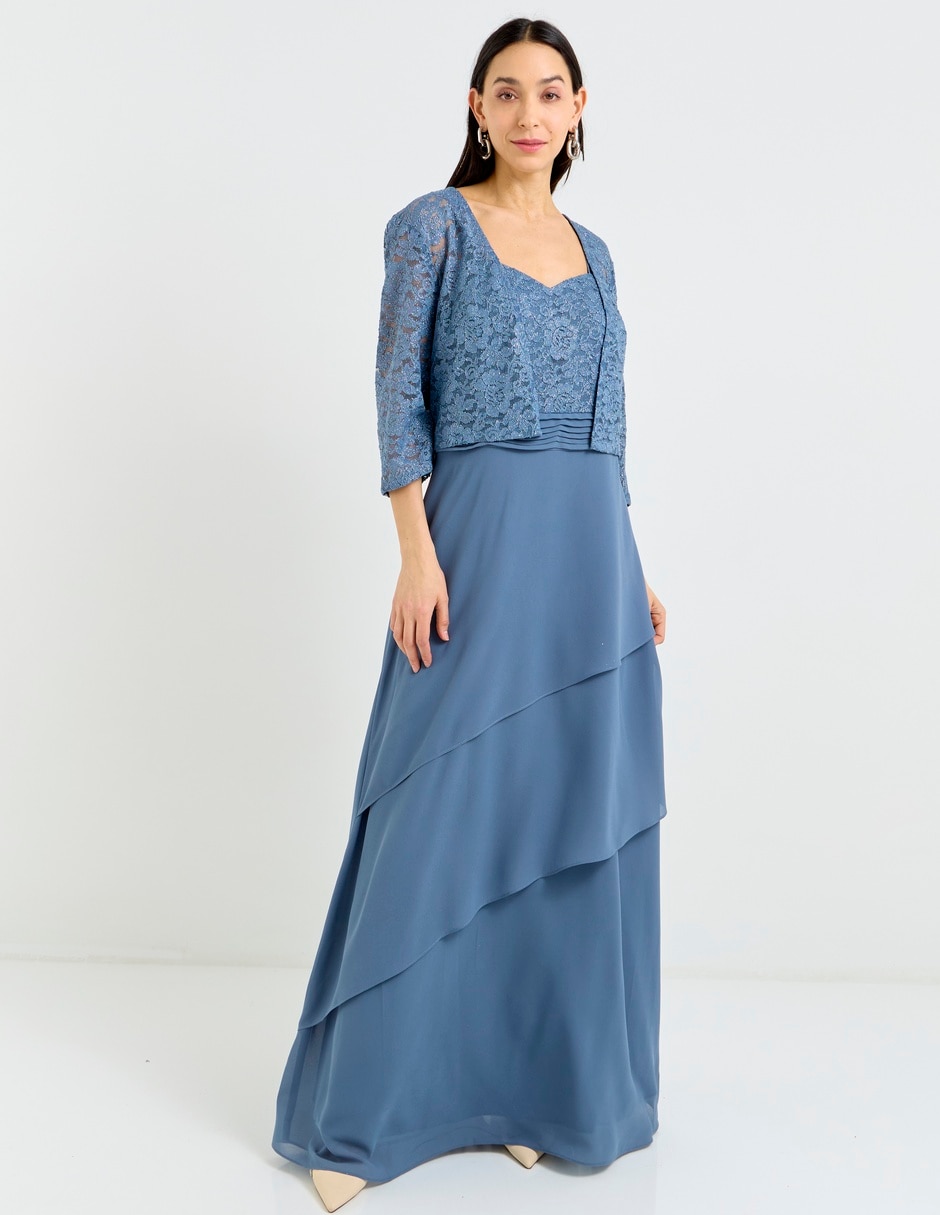Vestido maxi de fiesta escote medio 1