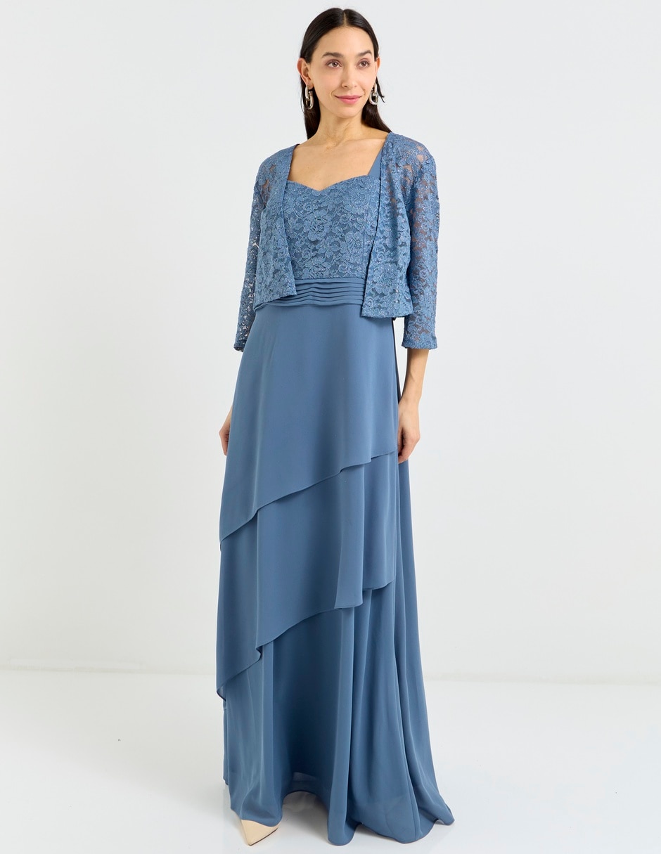 Vestido maxi de fiesta escote medio 7