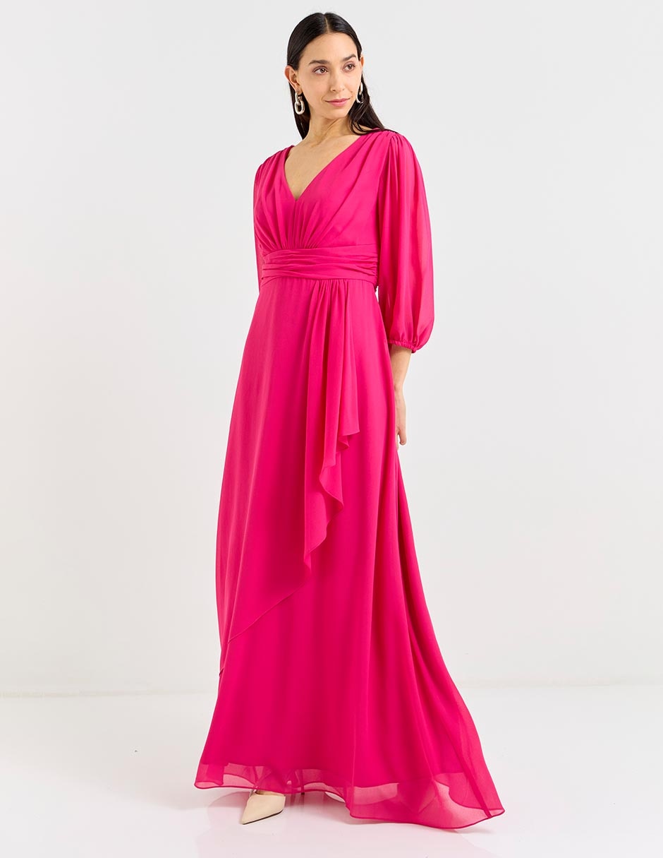 Vestido maxi de fiesta Damaia Atelier escote V