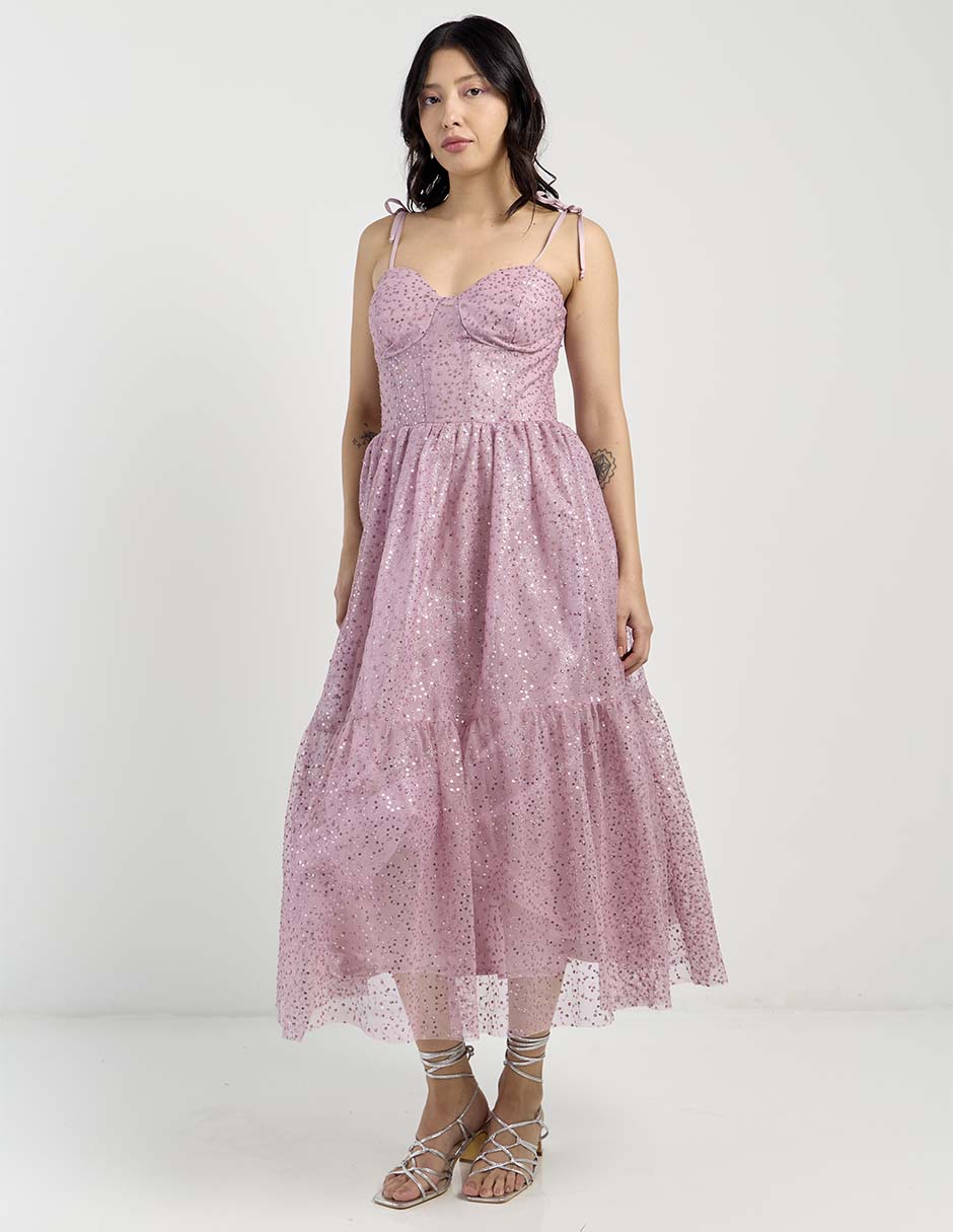 Vestido midi de fiesta escote Corazón 6