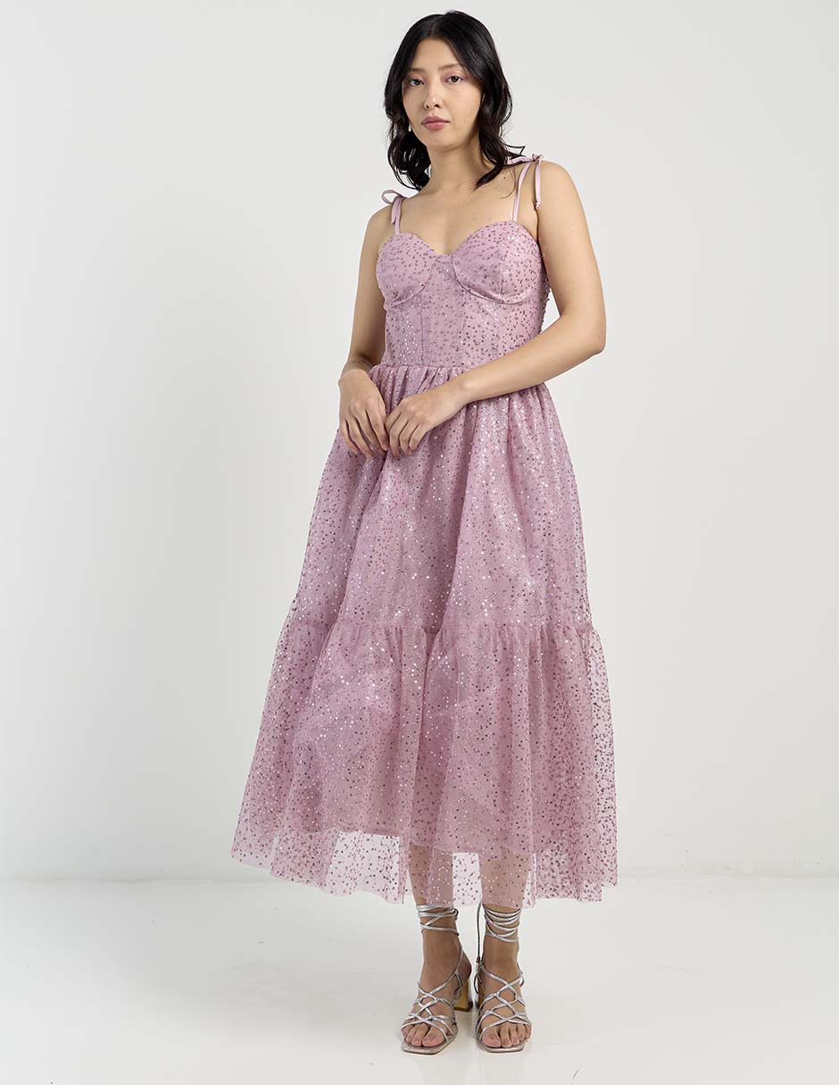 Vestido midi de fiesta escote Corazón 5