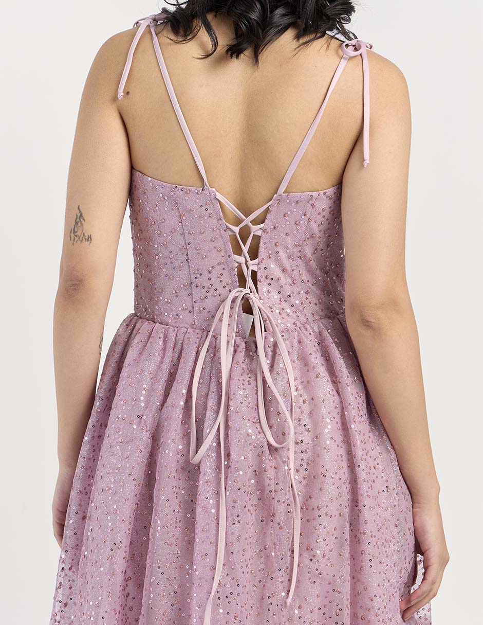 Vestido midi de fiesta escote Corazón 7