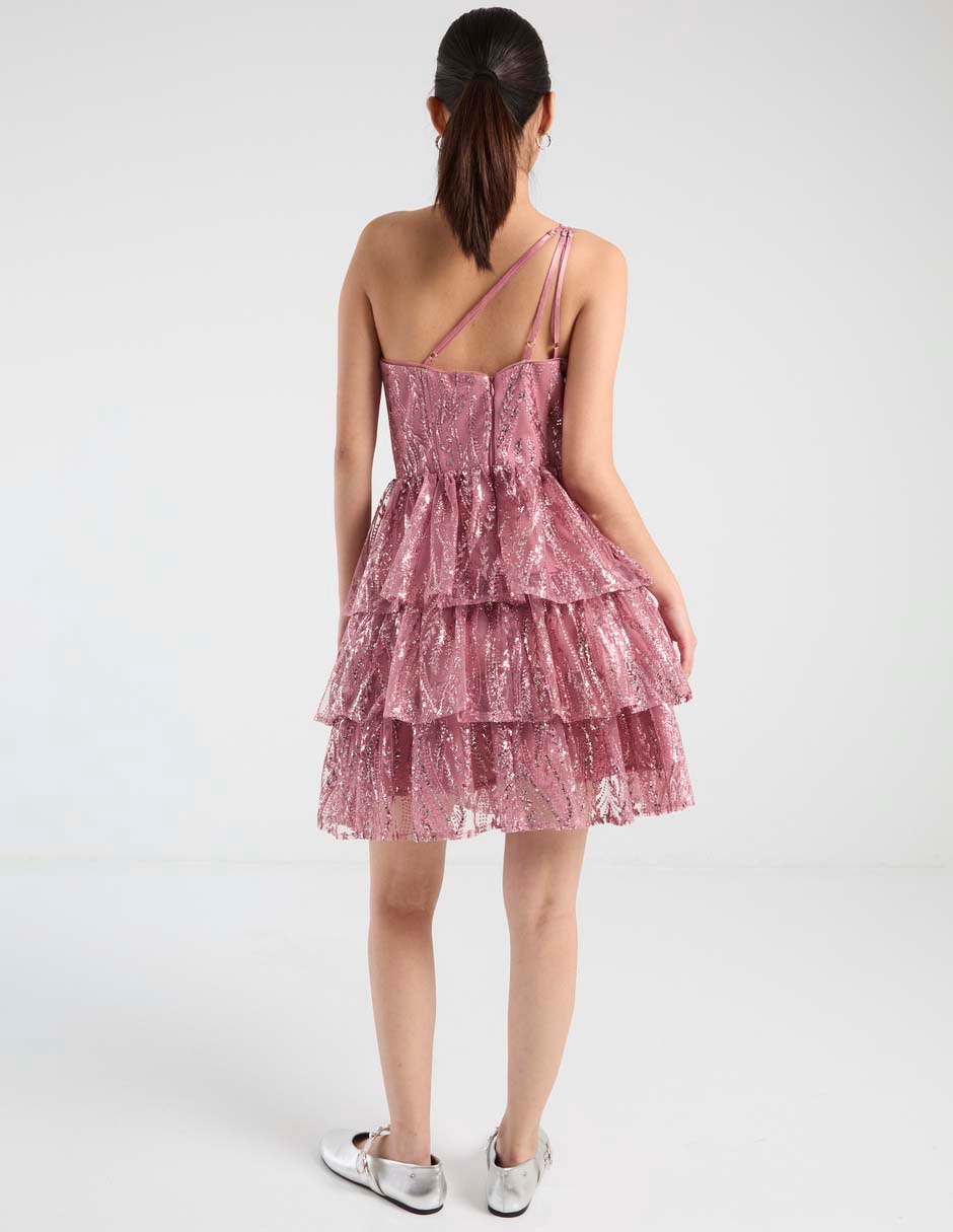 Vestido corto de fiesta escote Medio