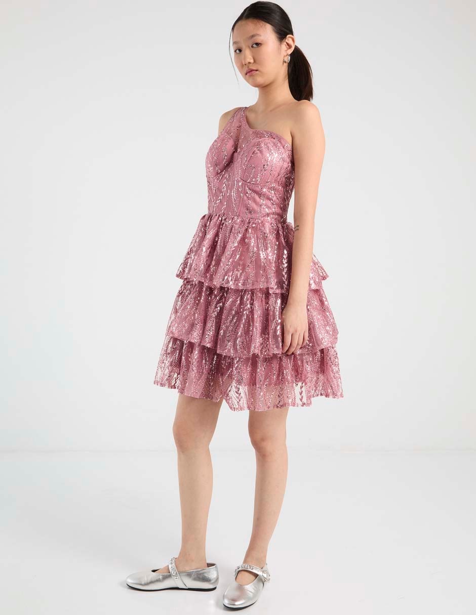 Vestido corto de fiesta escote Medio