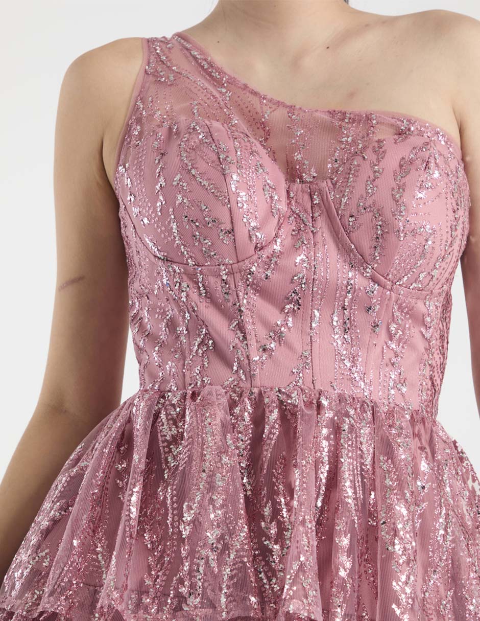 Vestido corto de fiesta escote Medio