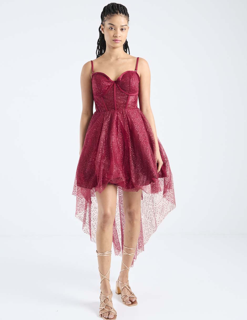 Vestido corto de fiesta escote Corazón Vestido corto de fiesta escote Corazón