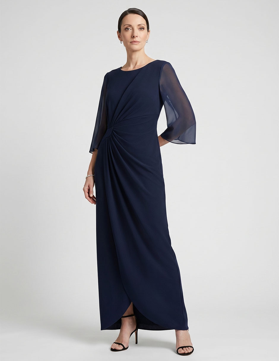 Vestido maxi de fiesta escote regular