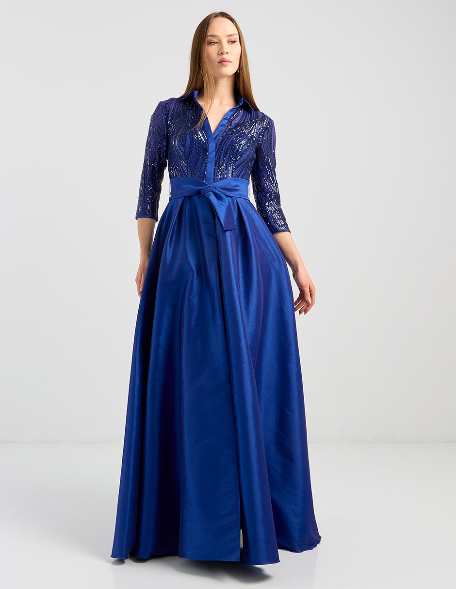 Vestido maxi de fiesta escote V Vestido maxi de fiesta escote V