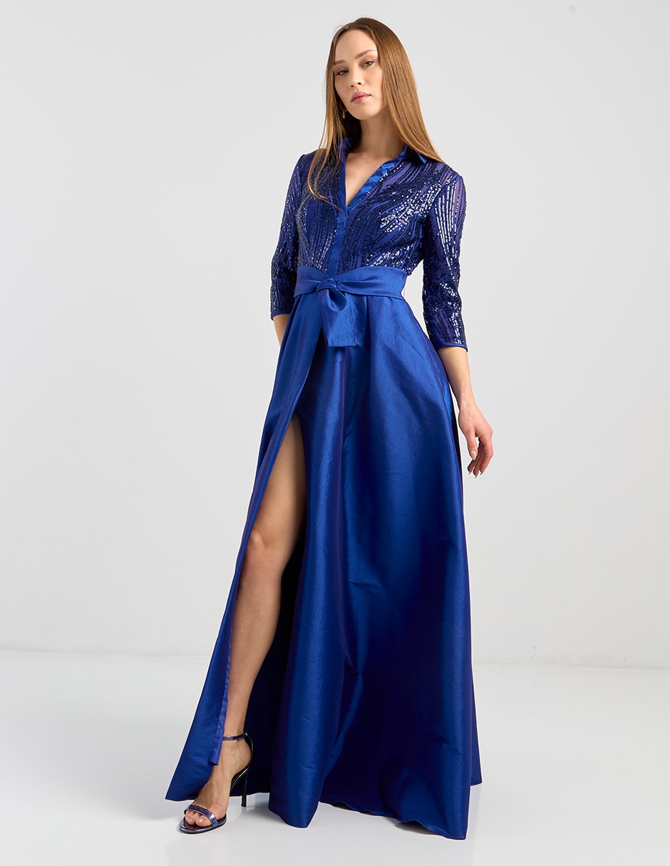 Vestido maxi de fiesta escote V
