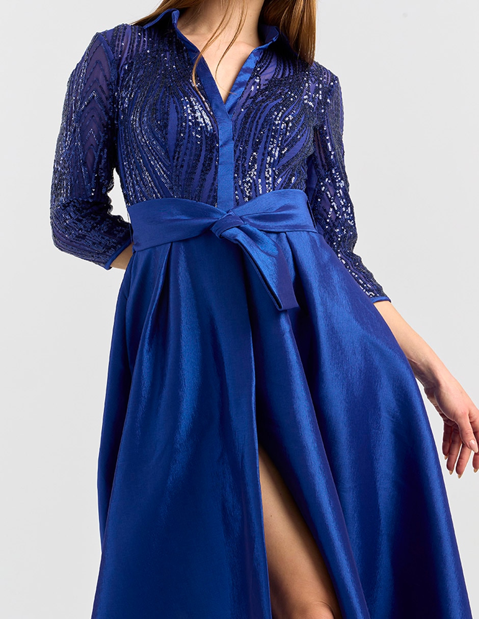 Vestido maxi de fiesta escote V