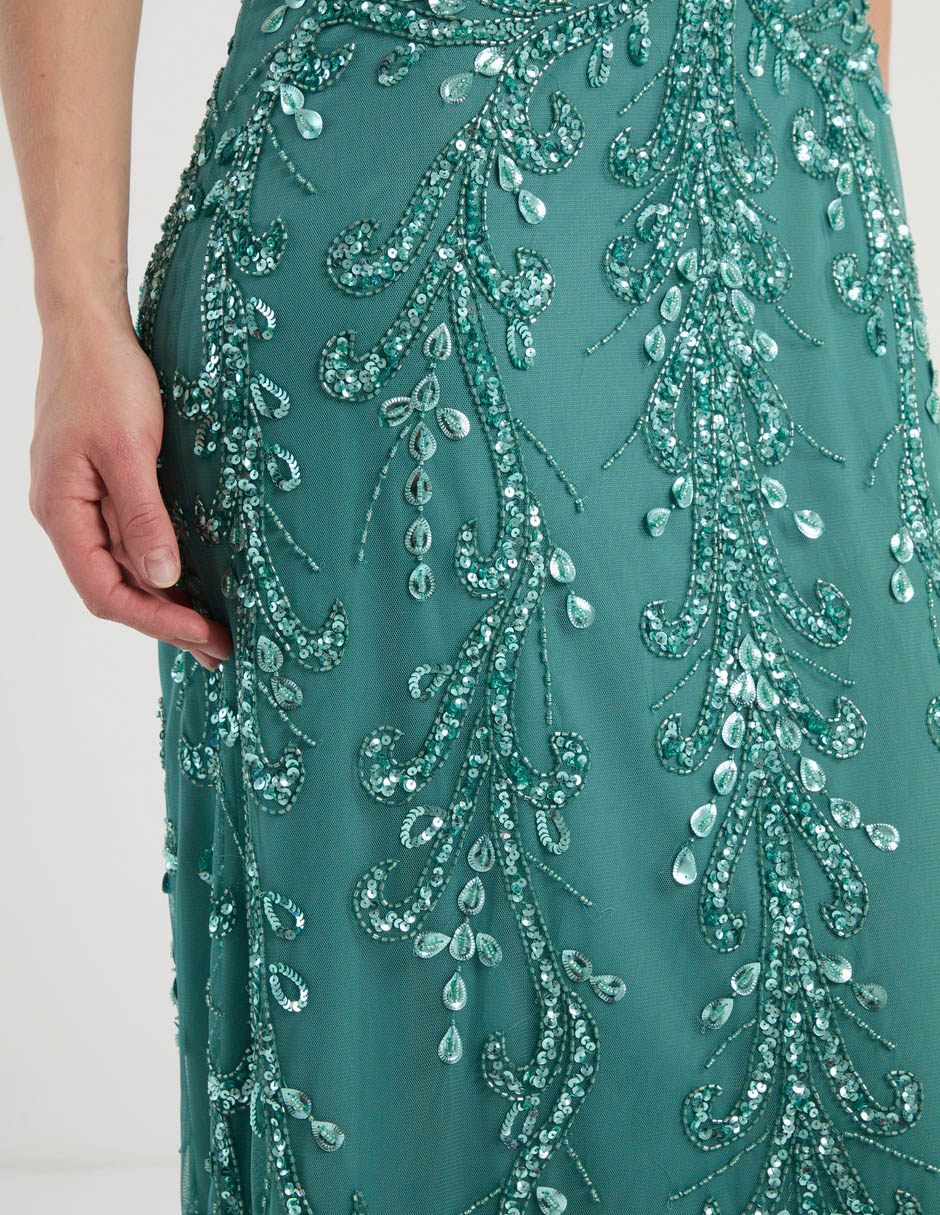 Vestido largo de fiesta escote medio 5