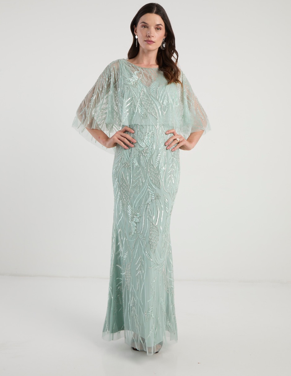 Vestido maxi de fiesta escote Ilusión 5