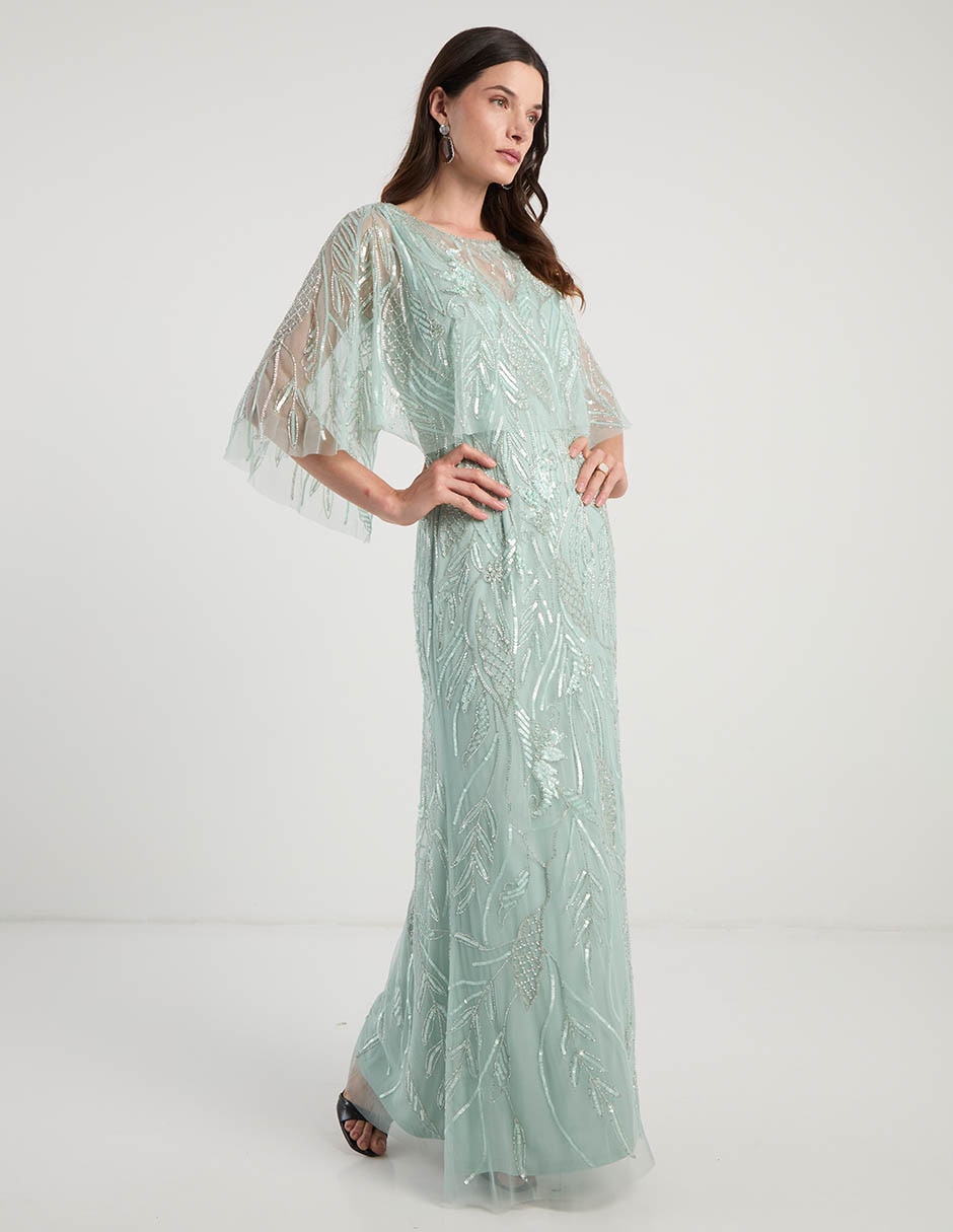 Vestido maxi de fiesta escote Ilusión