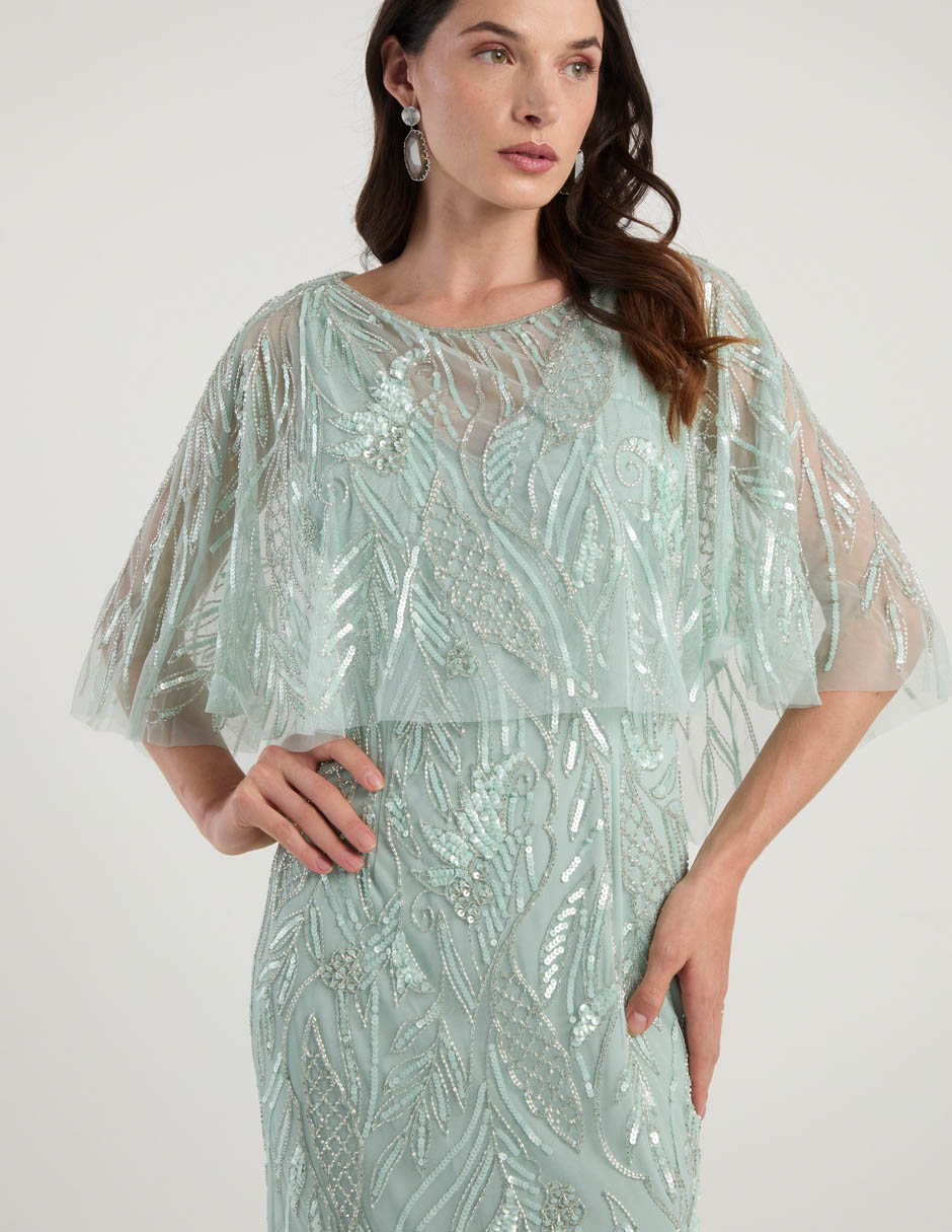 Vestido maxi de fiesta escote Ilusión