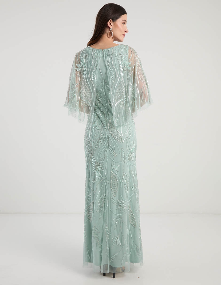 Vestido maxi de fiesta escote Ilusión 6