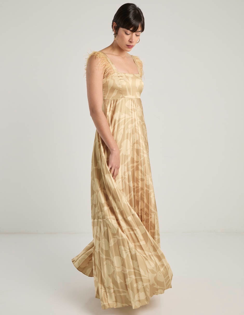 Vestido maxi de fiesta escote Medio
