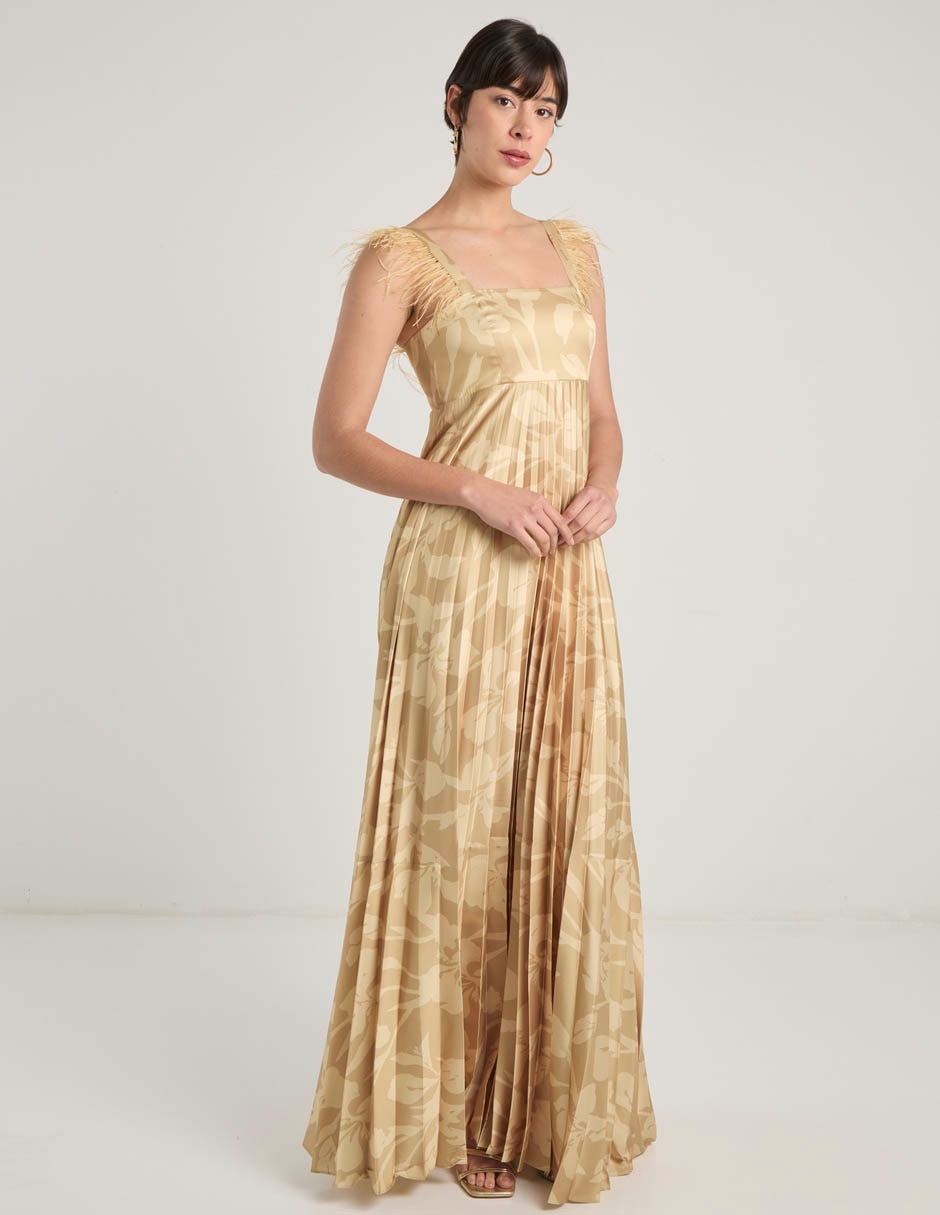 Vestido maxi de fiesta escote Medio