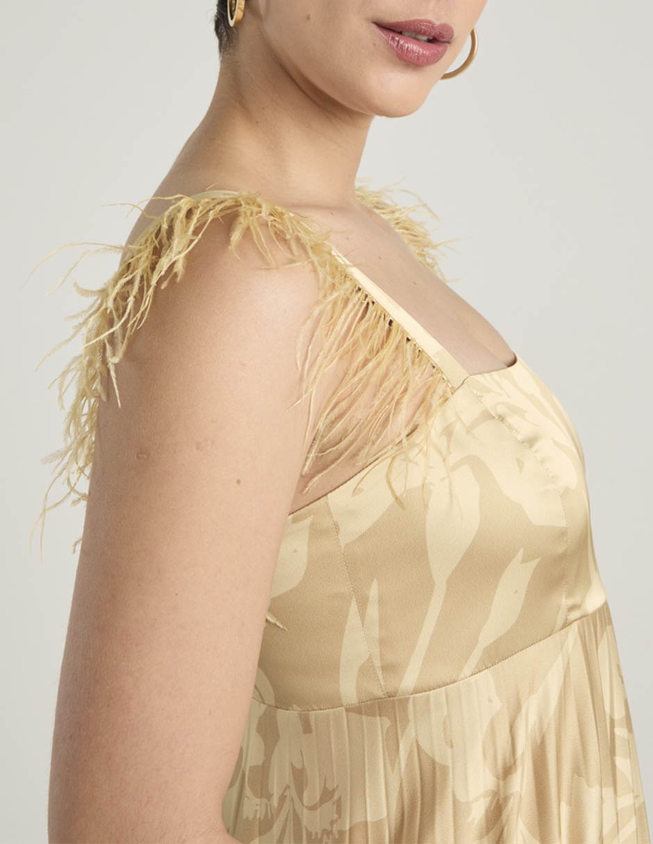 Vestido maxi de fiesta escote Medio