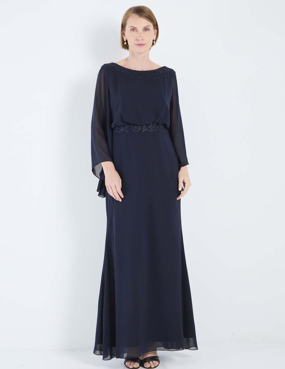 Vestido maxi de fiesta escote redondo 1