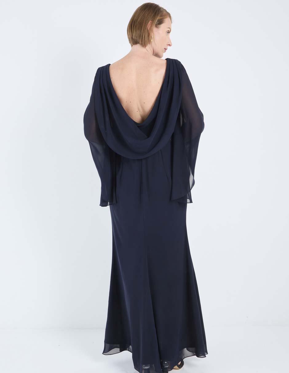 Vestido maxi de fiesta escote redondo 5