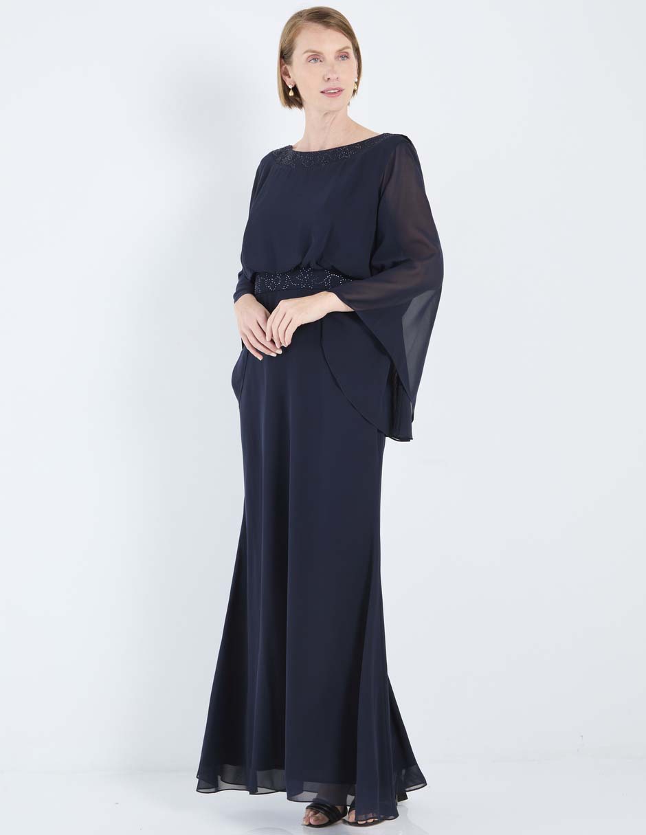 Vestido maxi de fiesta escote redondo 6