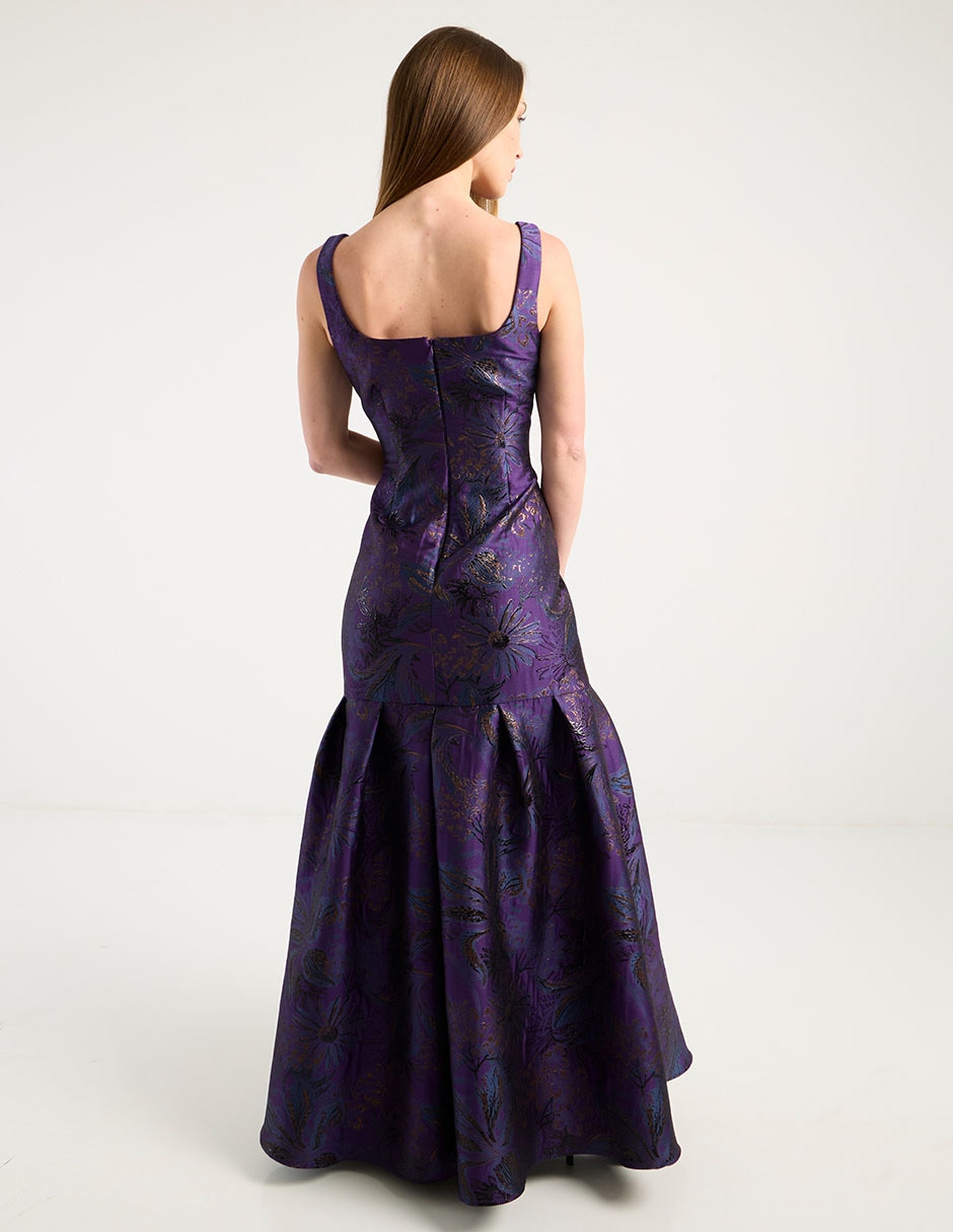 Vestido maxi fiesta escote cuadrado 7