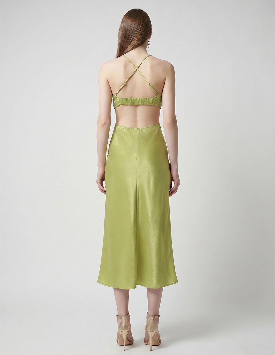 Vestido crop de fiesta escote bajo 2