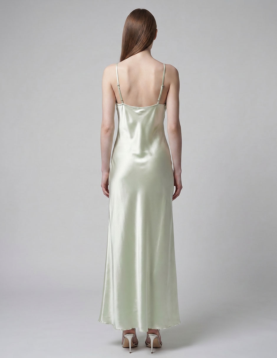 Vestido largo de fiesta escote espalda abierta