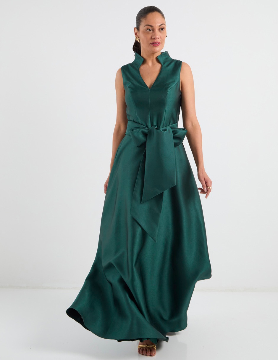 Vestido largo de fiesta escote v 7