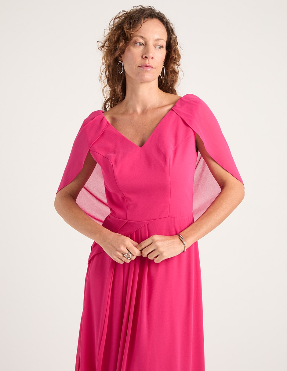 Vestido largo de fiesta escote V
