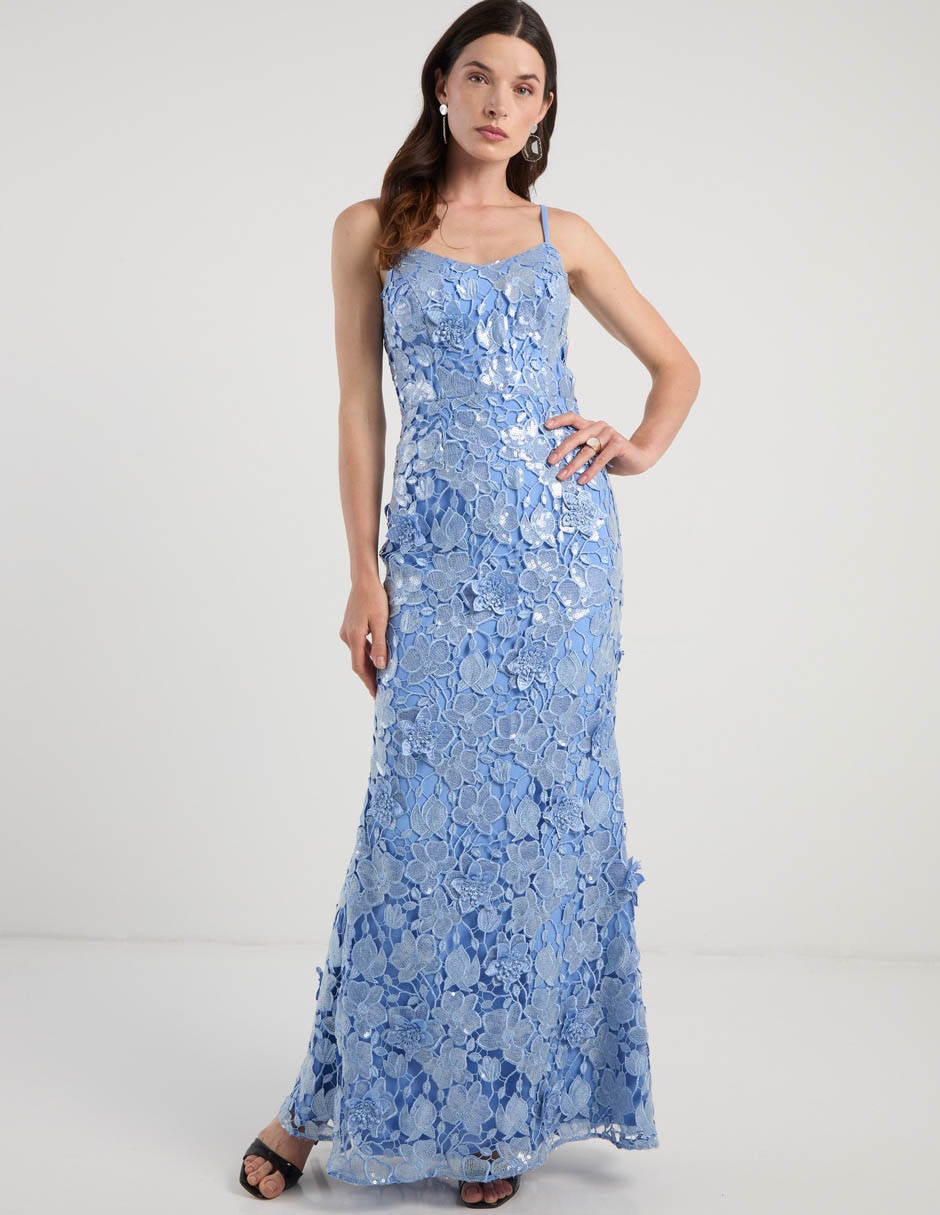 Vestido maxi de fiesta escote corazón 2