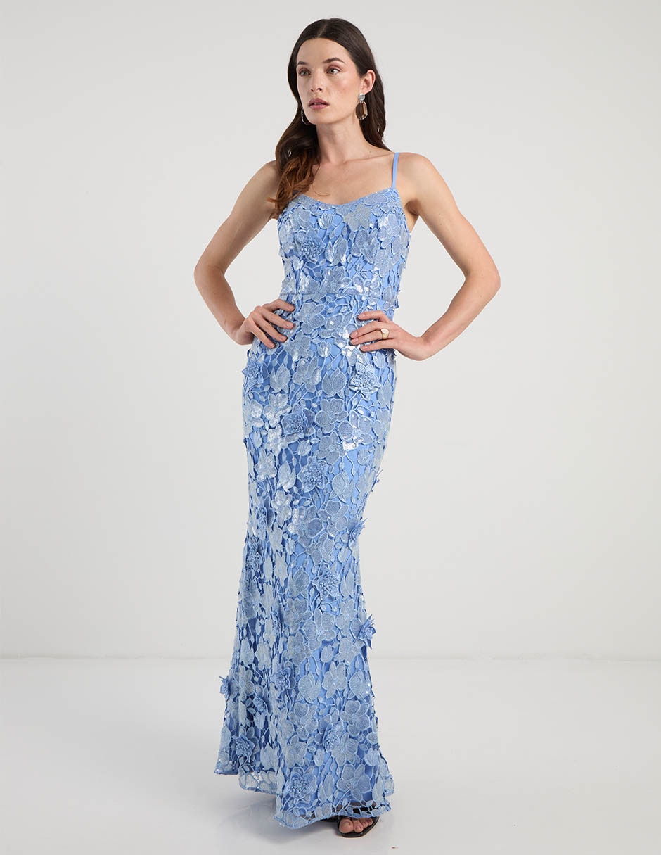 Vestido maxi de fiesta escote corazón 3