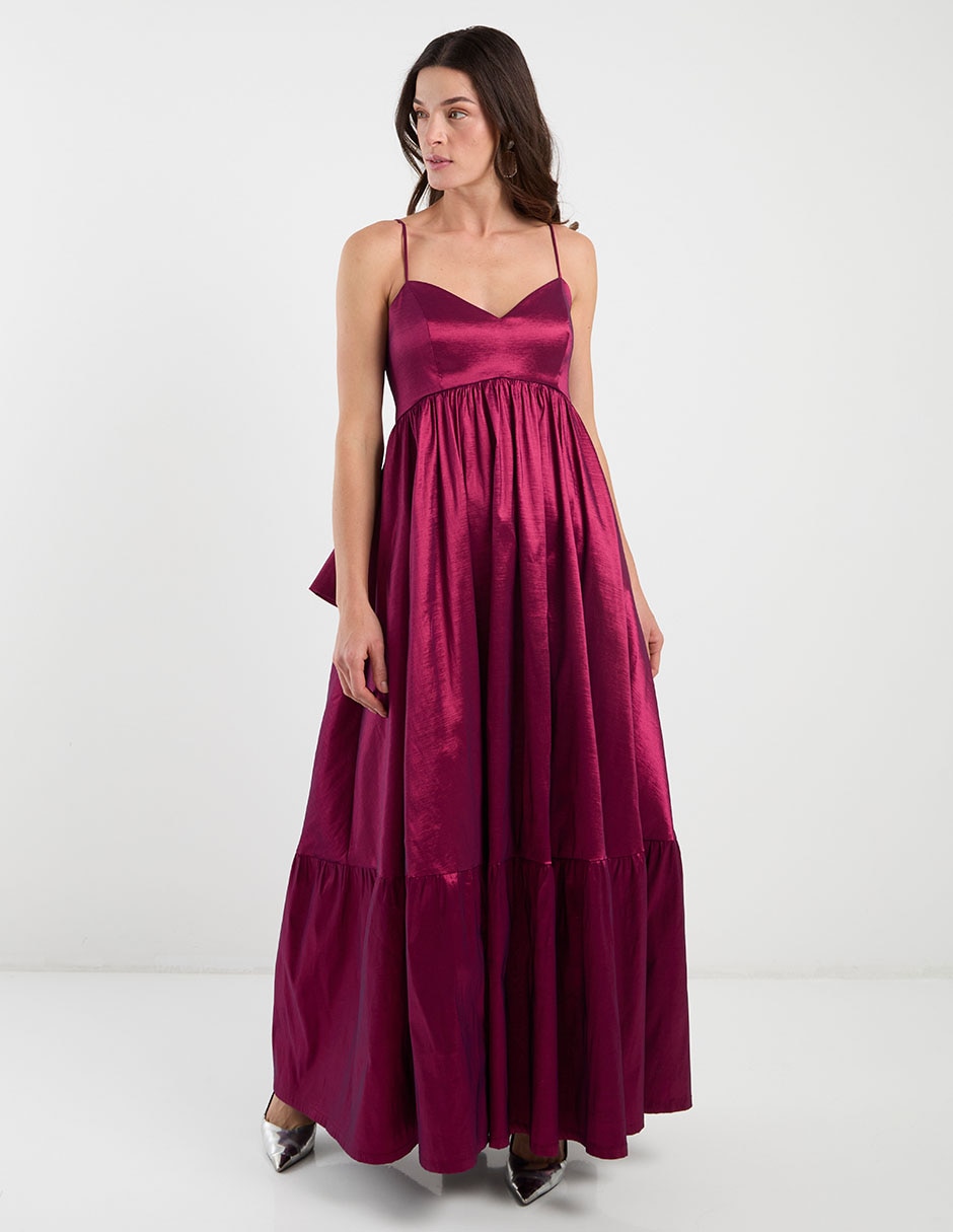 Vestido maxi de fiesta escote corazón 1