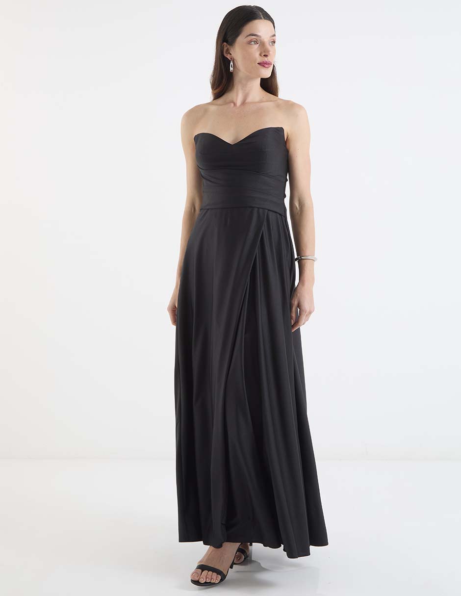 Vestido maxi de fiesta escote corazón 1