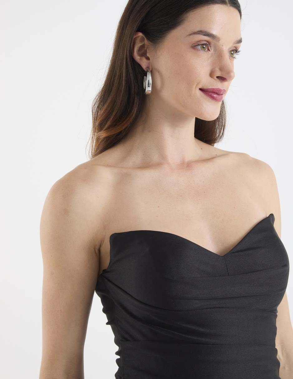 Vestido maxi de fiesta escote corazón 9